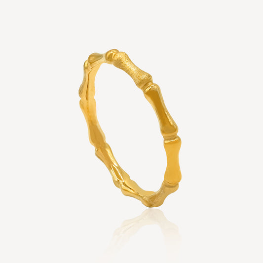 999 Gold Bamboo Ring