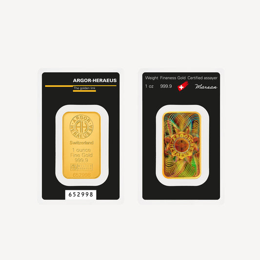 999 Gold Bar Argor Kinebar 1 Oz