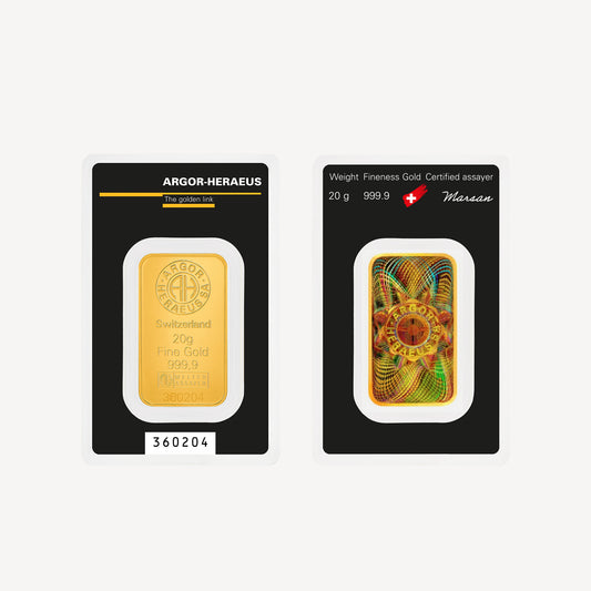 999 Gold Bar Argor Kinebar 20 Gram