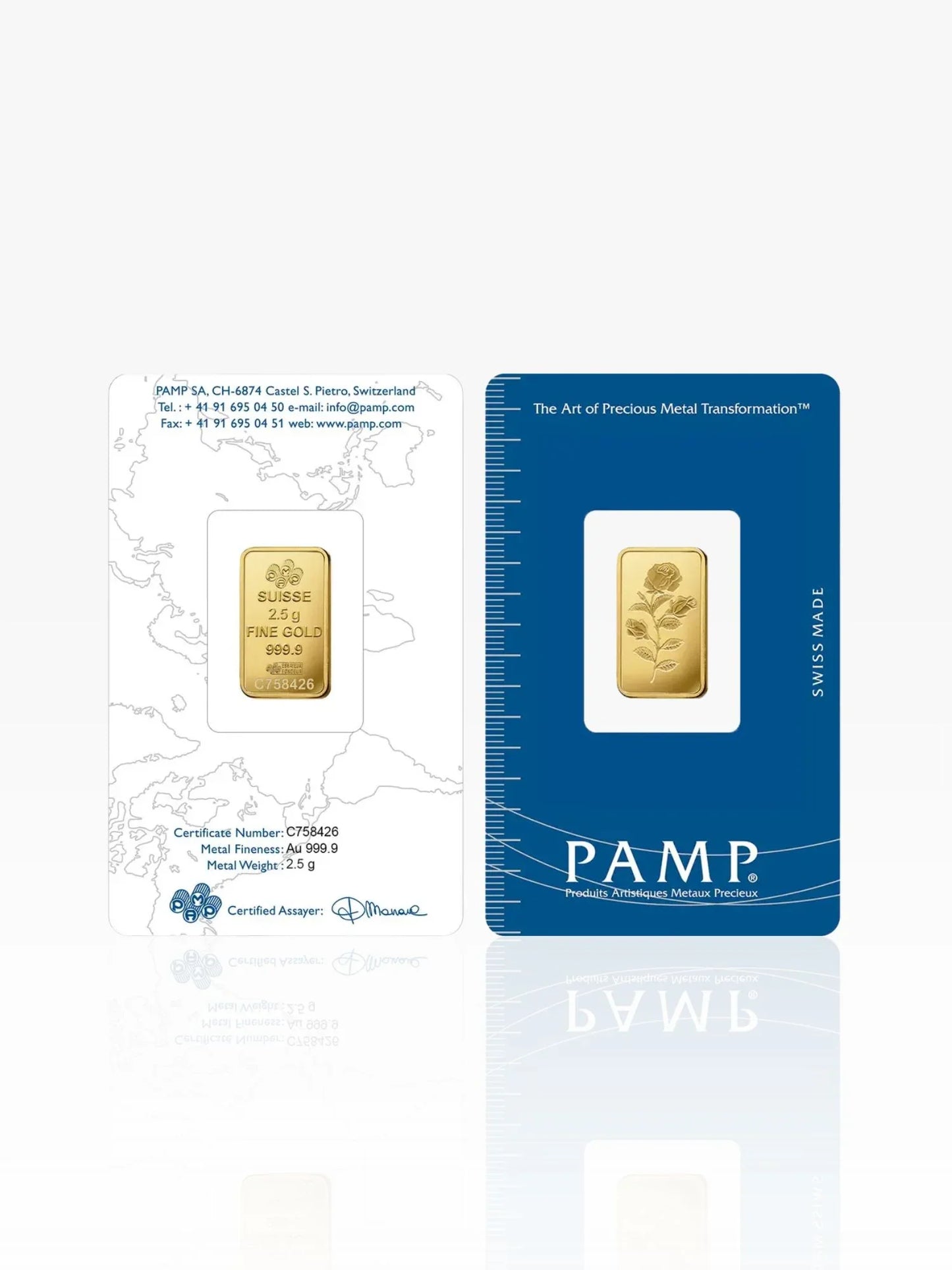 999.9 Gold Bar - PAMP Rosa (2.5g)