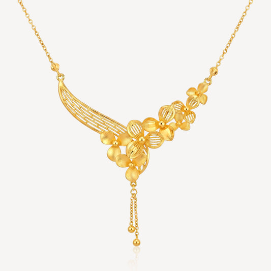 999 Gold Blossom Wave Necklace