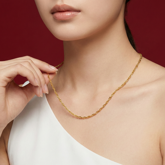 999 Gold Braided Necklace