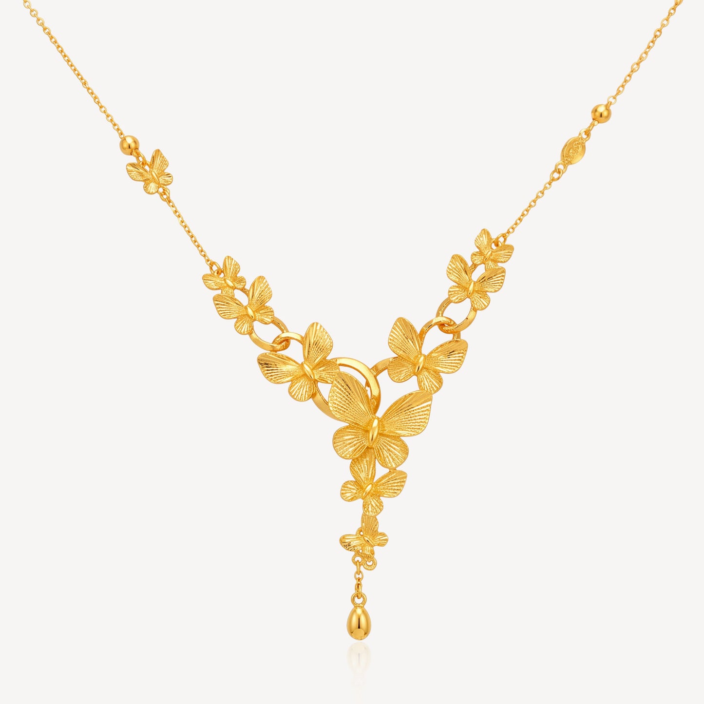 999 Gold Butterfly Wedding Necklace