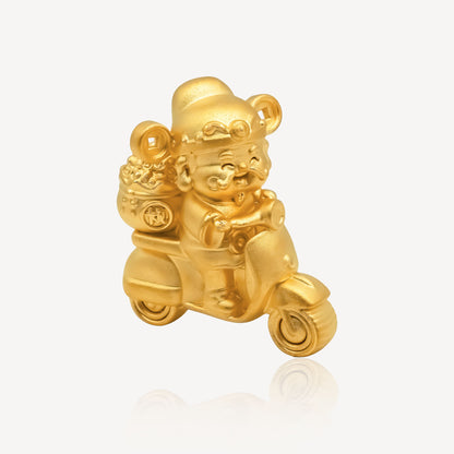 999 Gold Cai Shen Scooter Ornament
