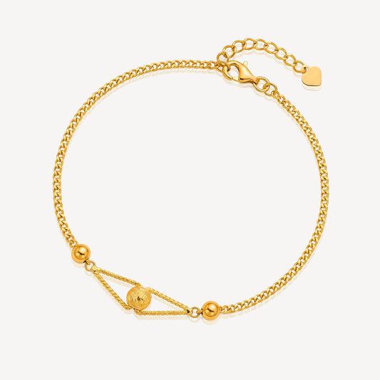 999 Gold Cateye Ball Bracelet