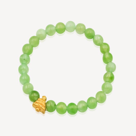 999 Gold Christmas Tree With Bead Bracelet