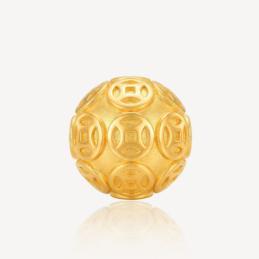999 Gold Coin Ball Charm (8mm)
