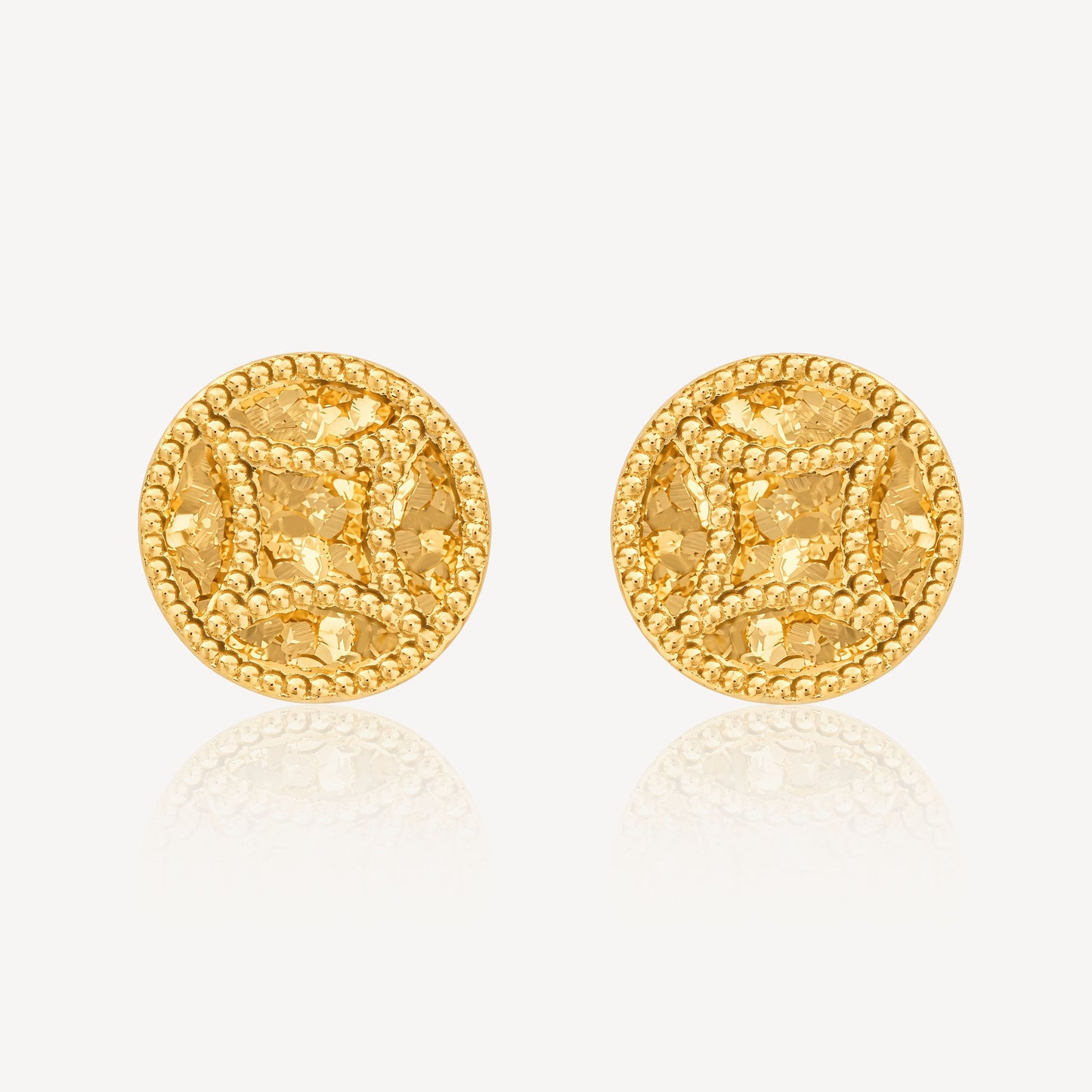 999 Gold Crush Coin Earring