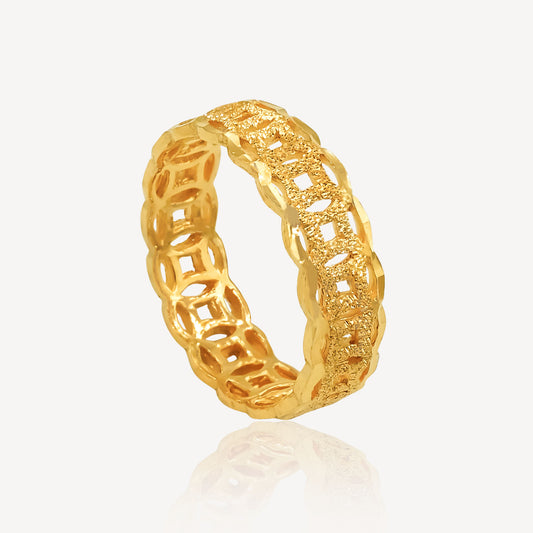 999 Gold Crush Coin Ring