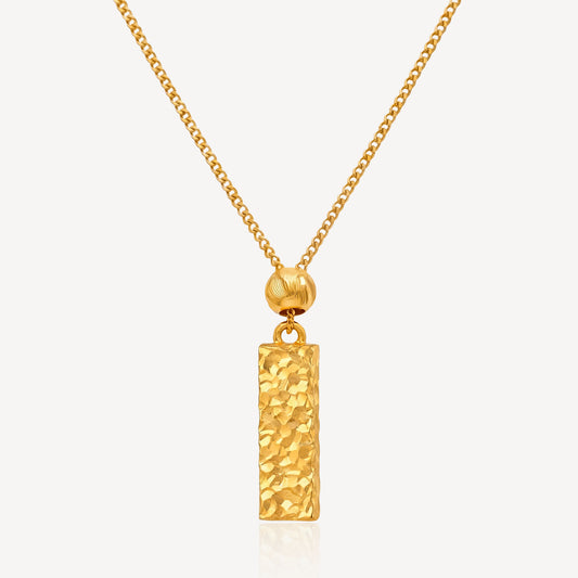 999 Gold Crush Tube Necklace (Small)