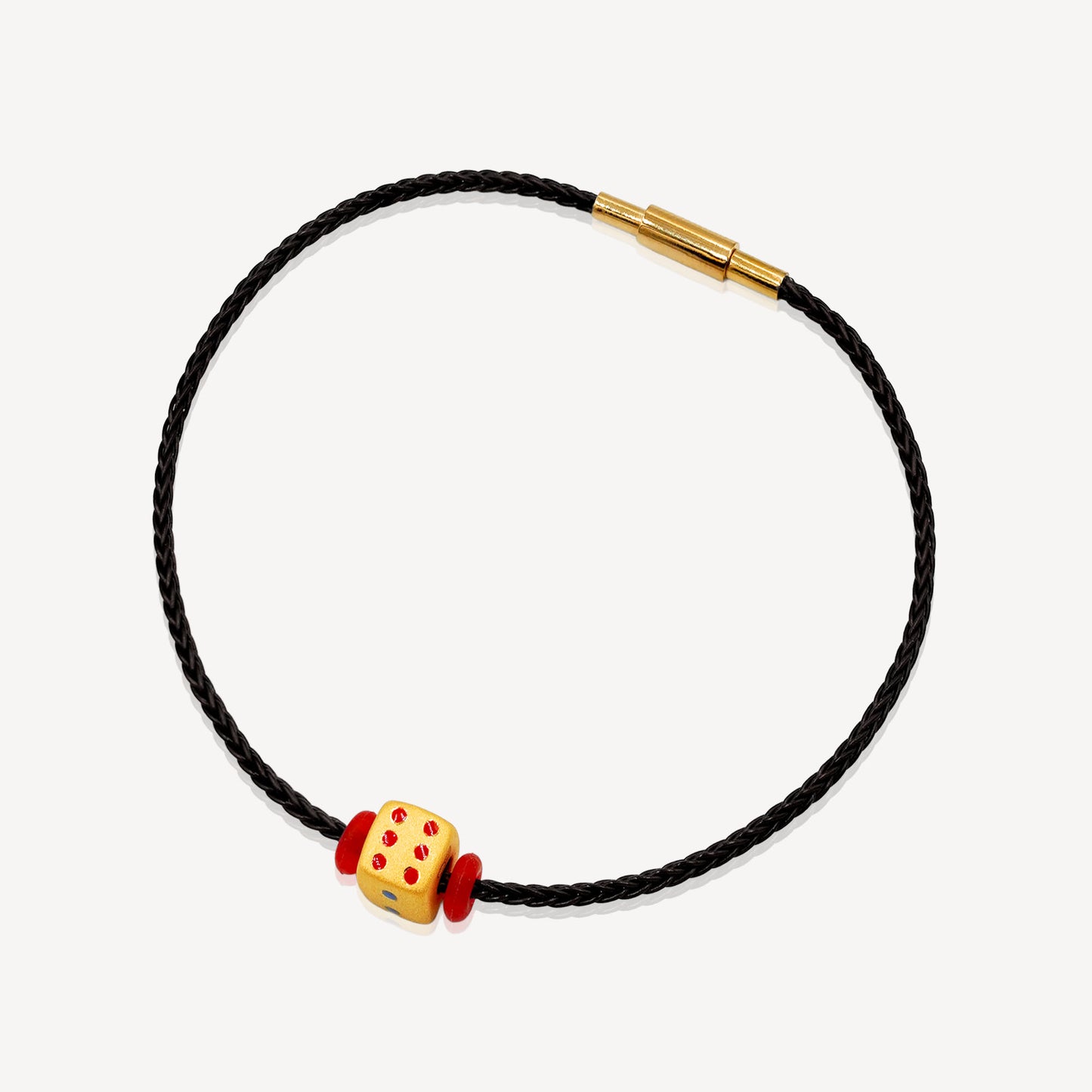 999 Gold Dice Rope Bracelet