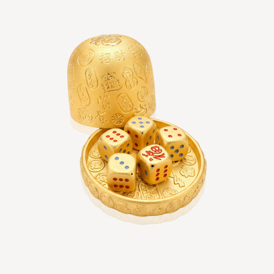999 Gold Dice Shaker w/ Dice Ornament