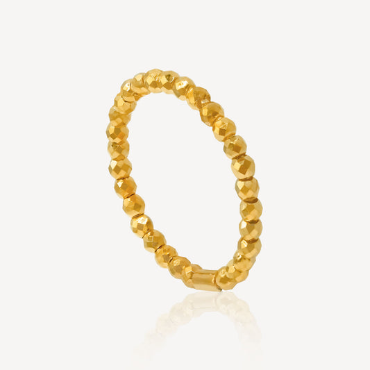 999 Gold Disco Beads Ring