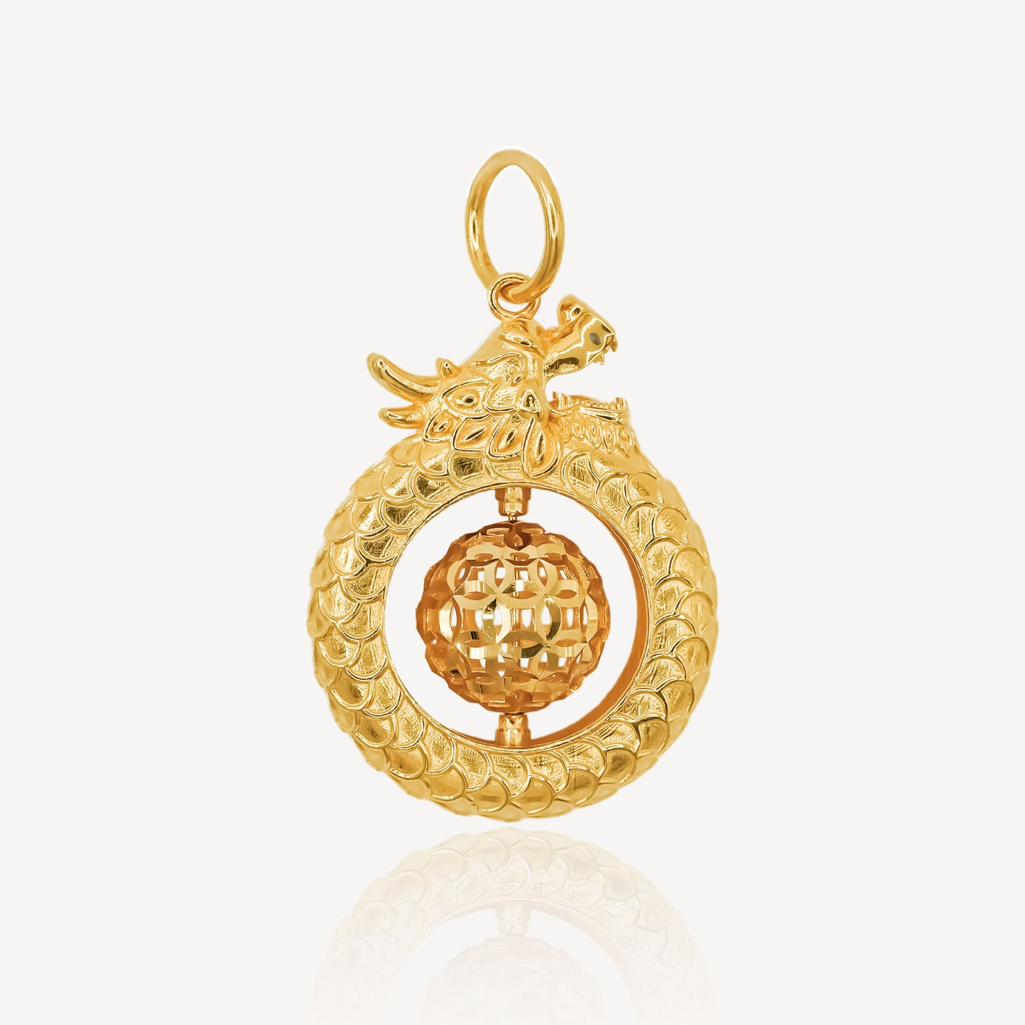 916 Gold Dragon Ball Pendant