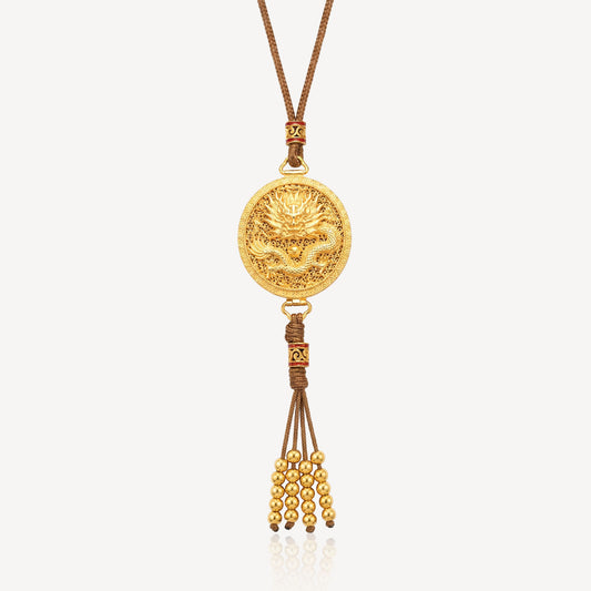 999 Gold Dragon Rope Necklace