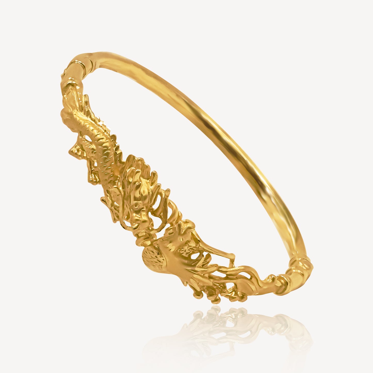 916 Gold Dragon and Phoenix Bangle