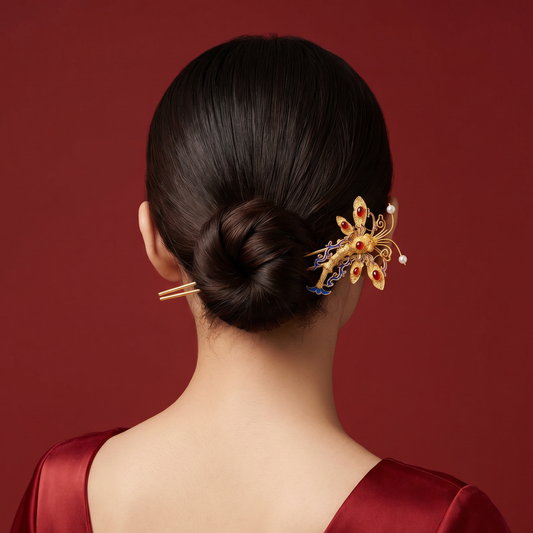 999 Gold Dragonfly Hair Stick Ornament