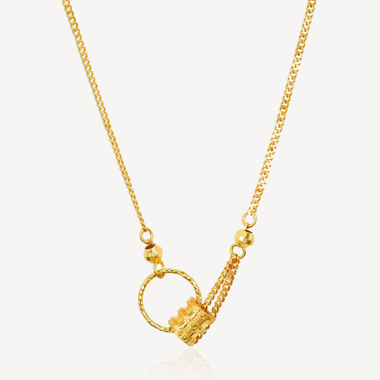 999 Gold Drum Necklace