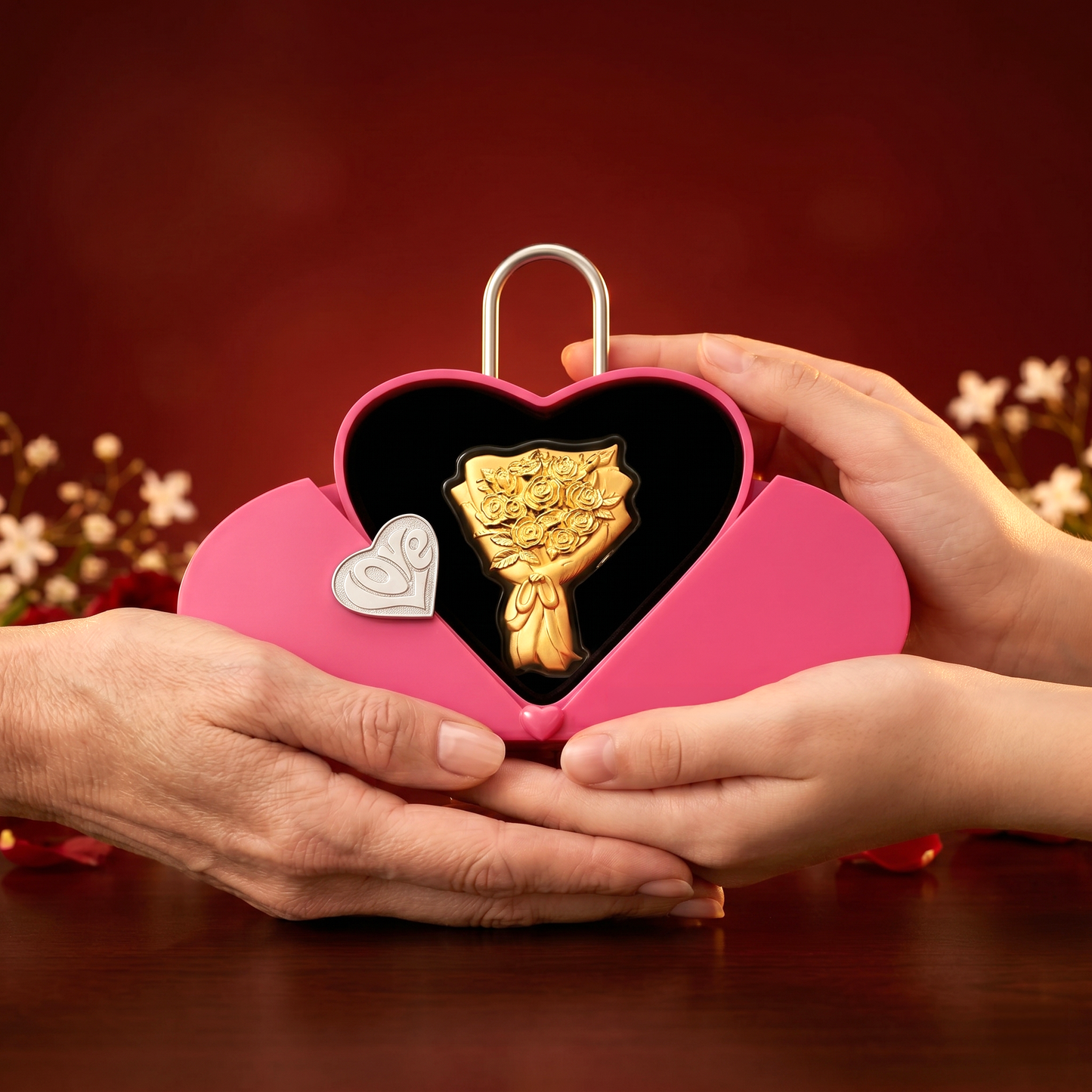 999 Gold ForeverLove Rose Ornament