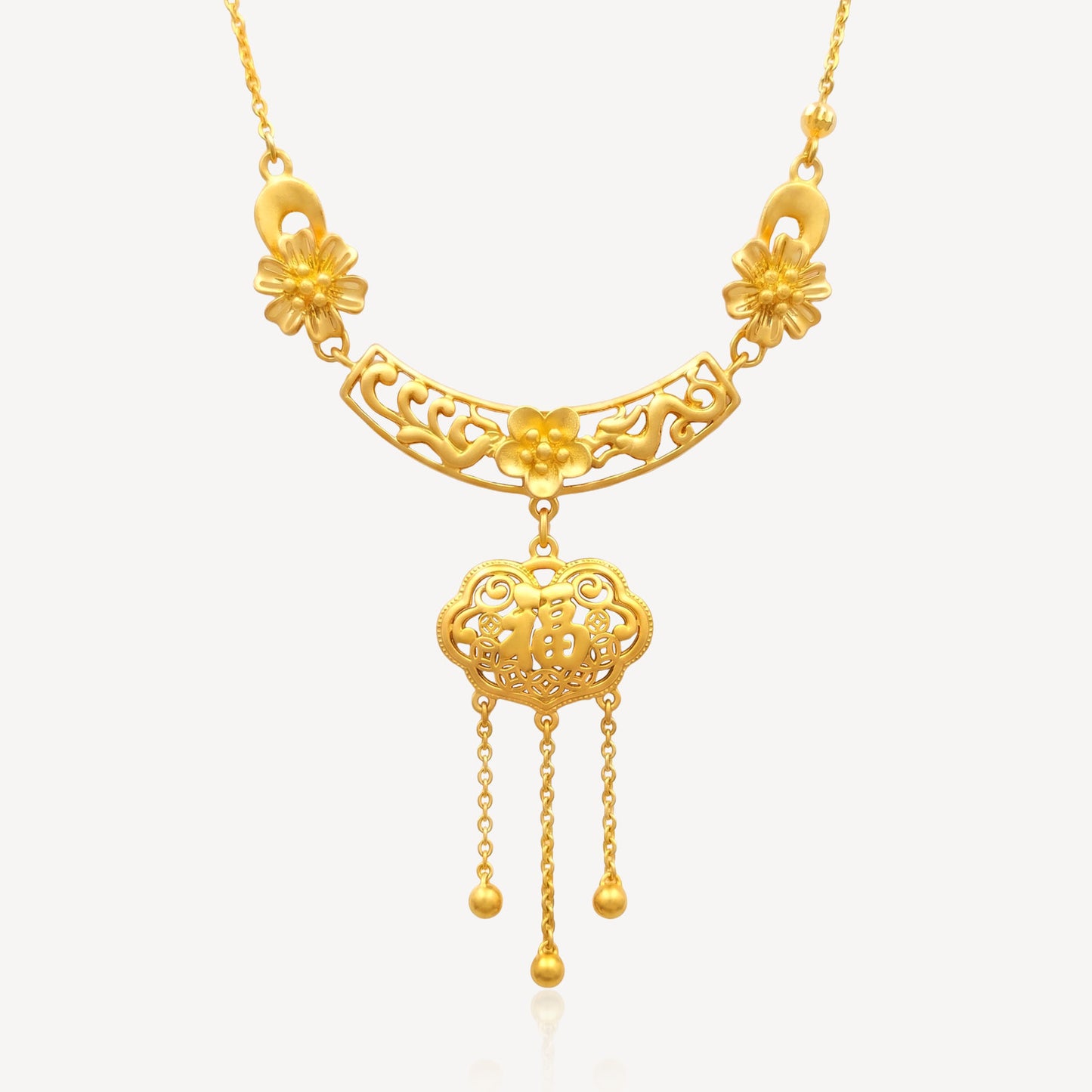 999 Gold Fortune Lucky Lock Necklace