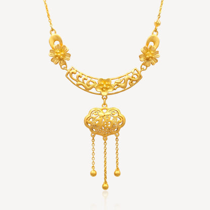 999 Gold Fortune Lucky Lock Necklace