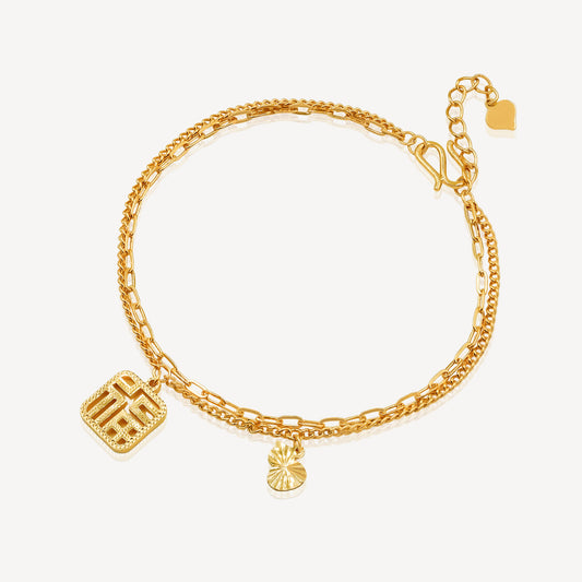 999 Gold Fu and Hulu Bracelet