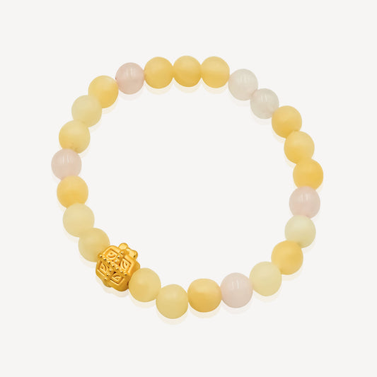 999 Gold Gift Box With Bead Bracelet