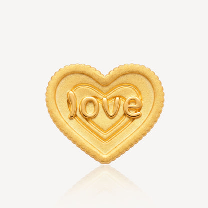 999 Gold Heart Rose Box Ornament
