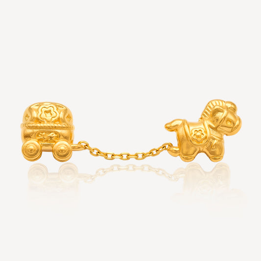 999 Gold Horse & Treasure Car Charm