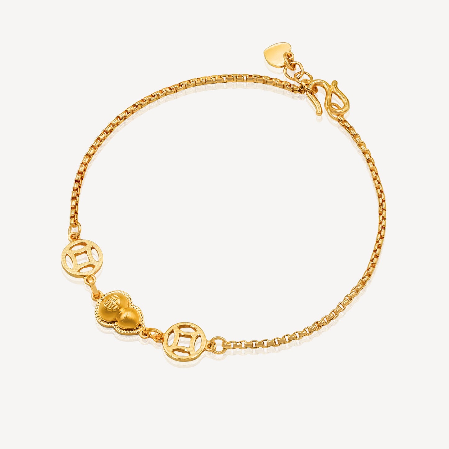 999 Gold Hulu and Coin Bracelet