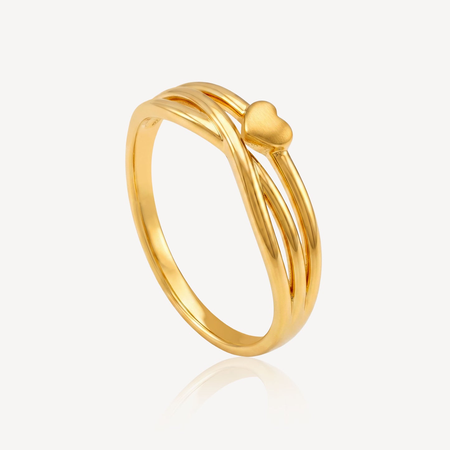999 Gold Infinity Heart Ring