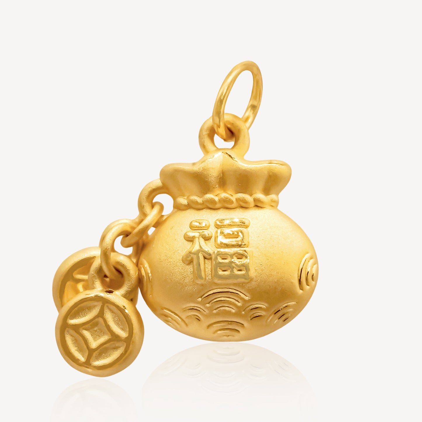 999 Gold Lucky Bag Charm