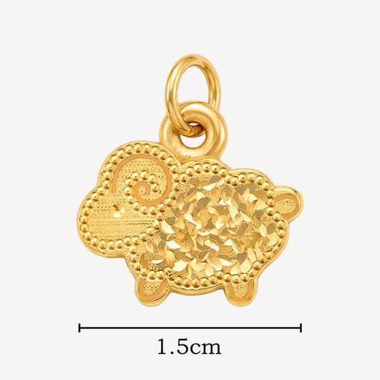 999 Gold Lucky Sheep Pendant