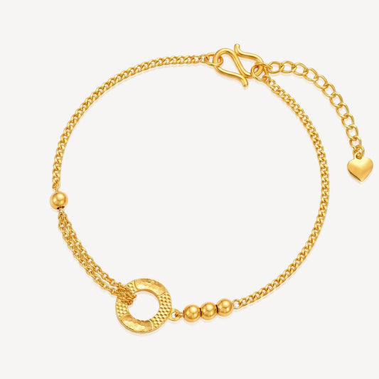 999 Gold Luna Circle Bracelet