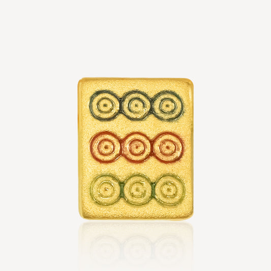 999 Gold Mahjong 九筒 Charm