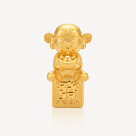 999 Gold Mahjong Caishen Ornament