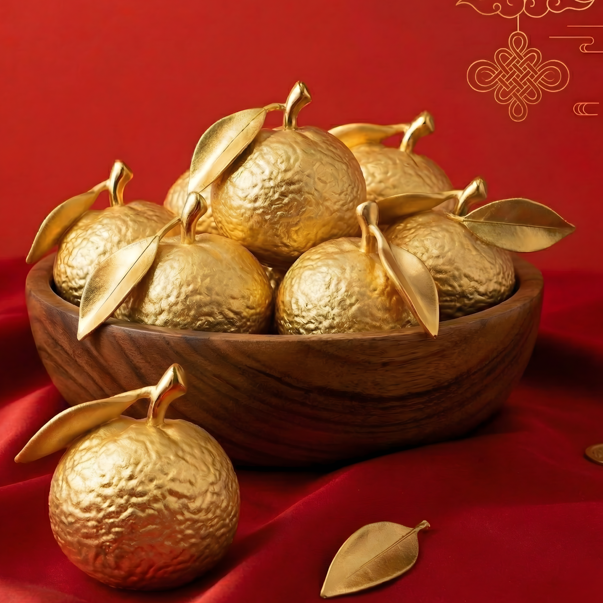 999 Gold Mandarin Orange Ornament (28mm) - Top Gold Shop Gold Jewellery in singapore