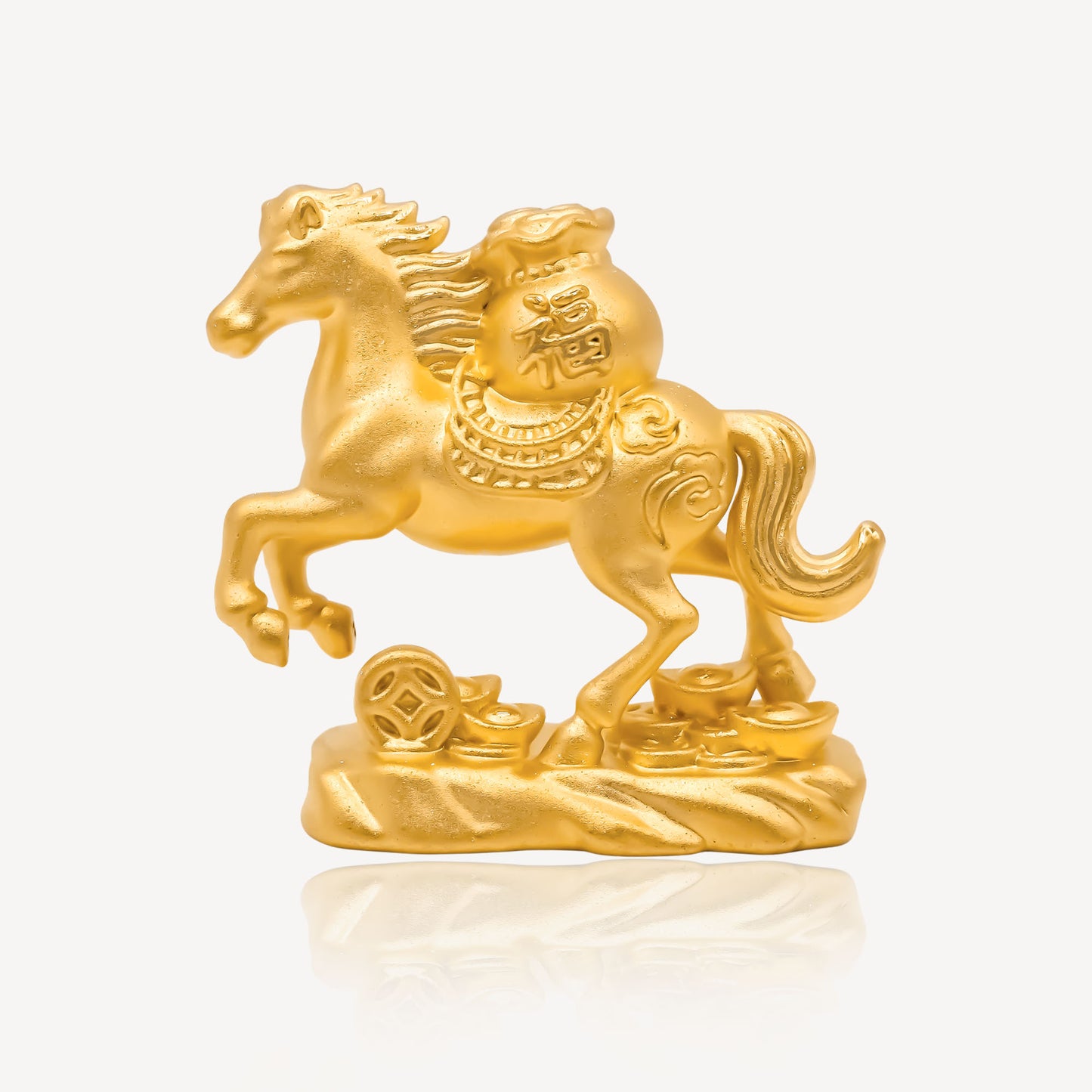 999 Gold Money Horse Ornament
