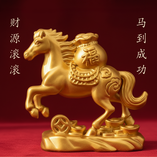 999 黄金金钱马摆件