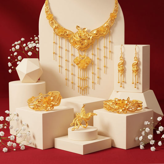 999 Gold Phoenix Wedding Set 四点金