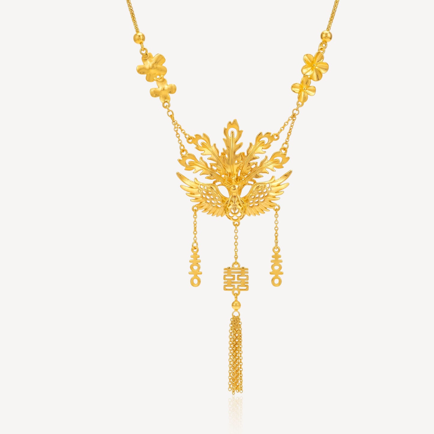 999 Gold Phoenix with 喜喜 Necklace