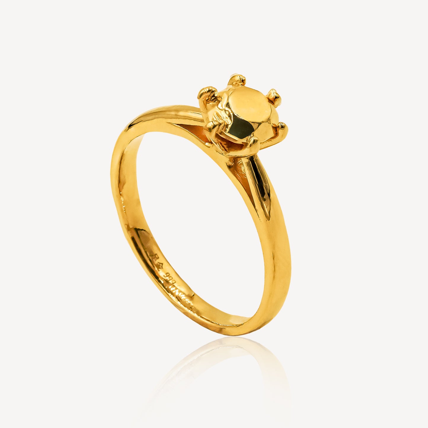 999 Gold Solid Diamond Ring