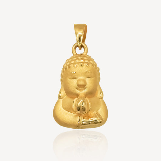 999 Gold Praying Buddha Charm