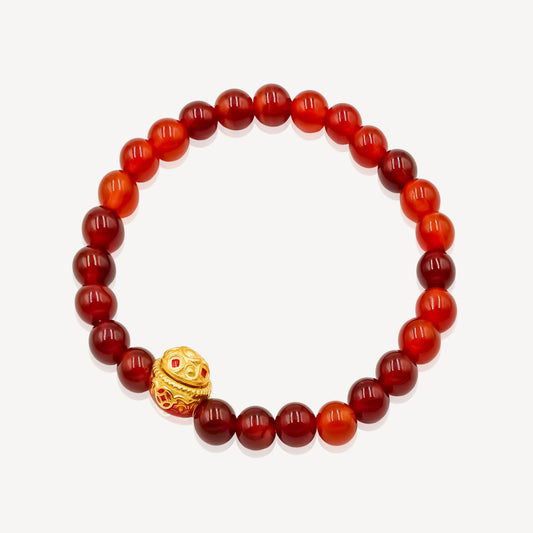 999 Gold Red Bucket Bracelet