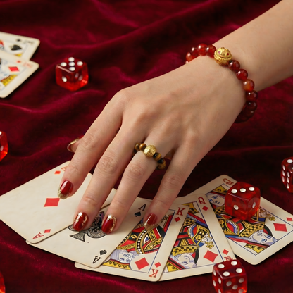 999 Gold Red Bucket Bracelet