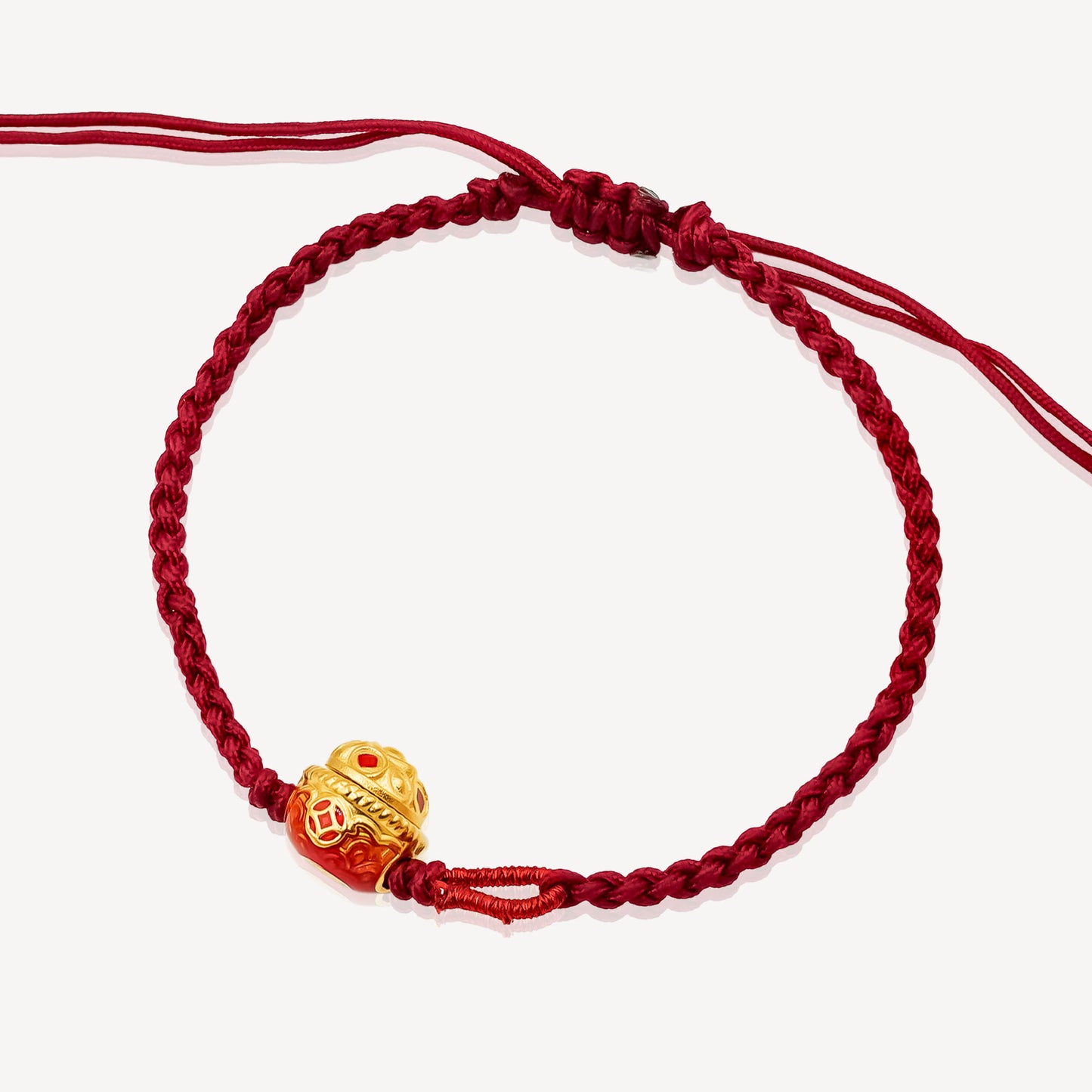 999 Gold Red Bucket Rope Bracelet