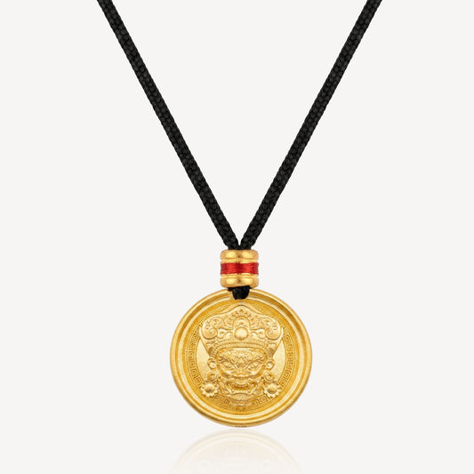 999 Gold Red Caishen Necklace