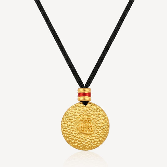 999 Gold Red Caishen Necklace
