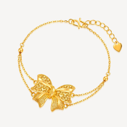 999 Gold Ribbon Necklace Set
