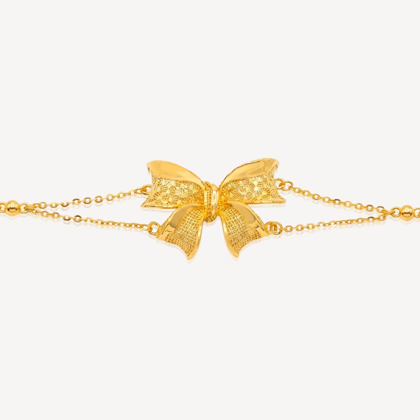 999 Gold Ribbon Necklace Set